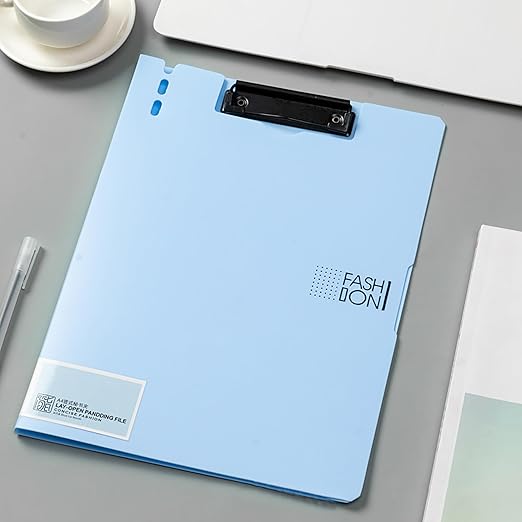 Open Pandding Files A4 Size Sheet Hard Front and Back, Hazy Blue Colou ...