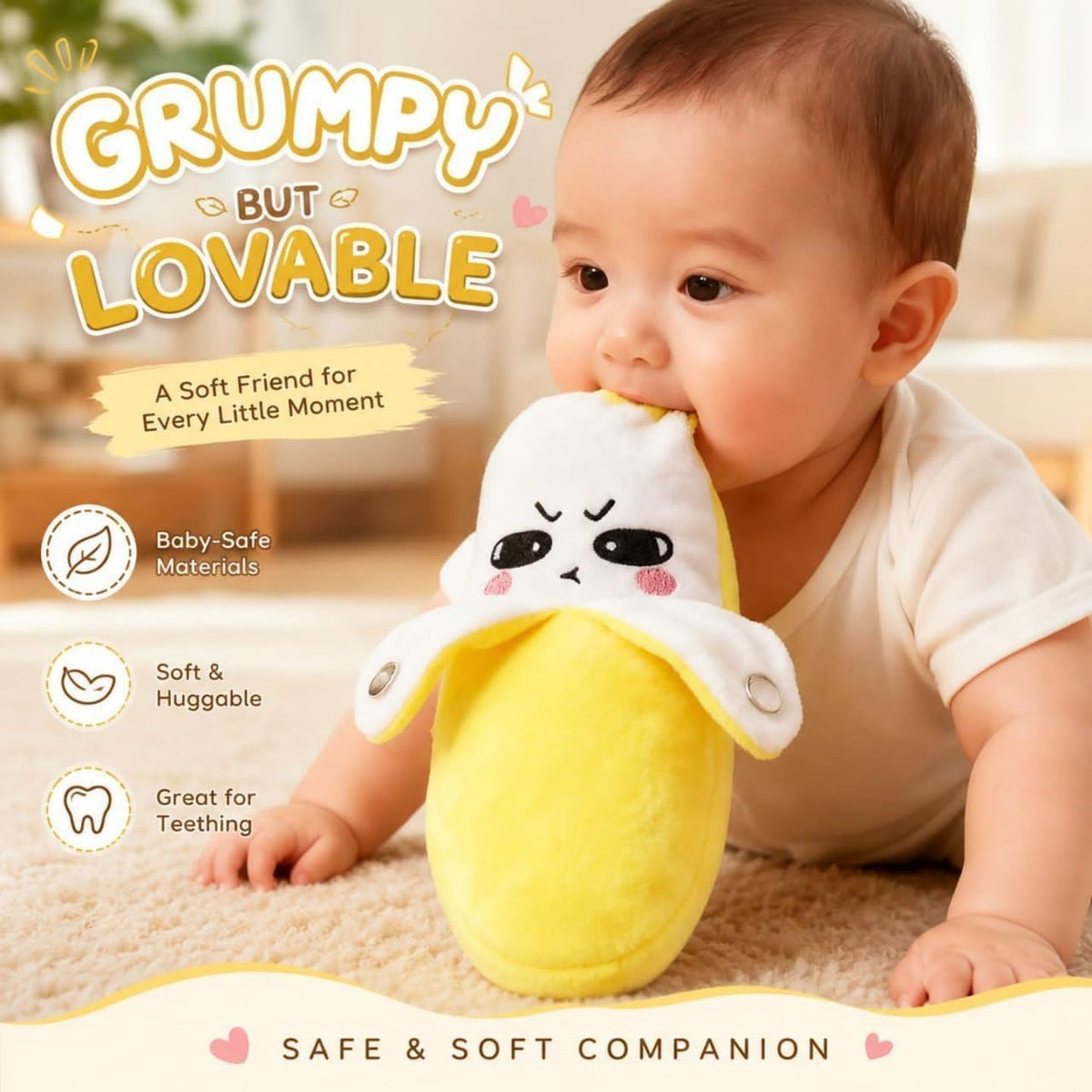 Banana Piano Toy Plush Musical Toy for Kids, Funny Interactive Banana Shape Soft Toy with Button Press Play Feature, for Children