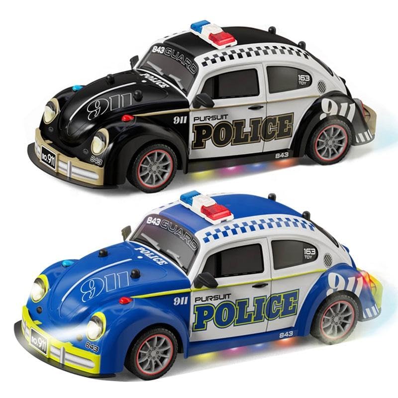 1/18 Drift car Top Race Remote Control PoliceCar with Lights and Sirens | RC Police Car for Kids | Easy to Control Rubber Tires Heavy Duty Old Fashioned Style
