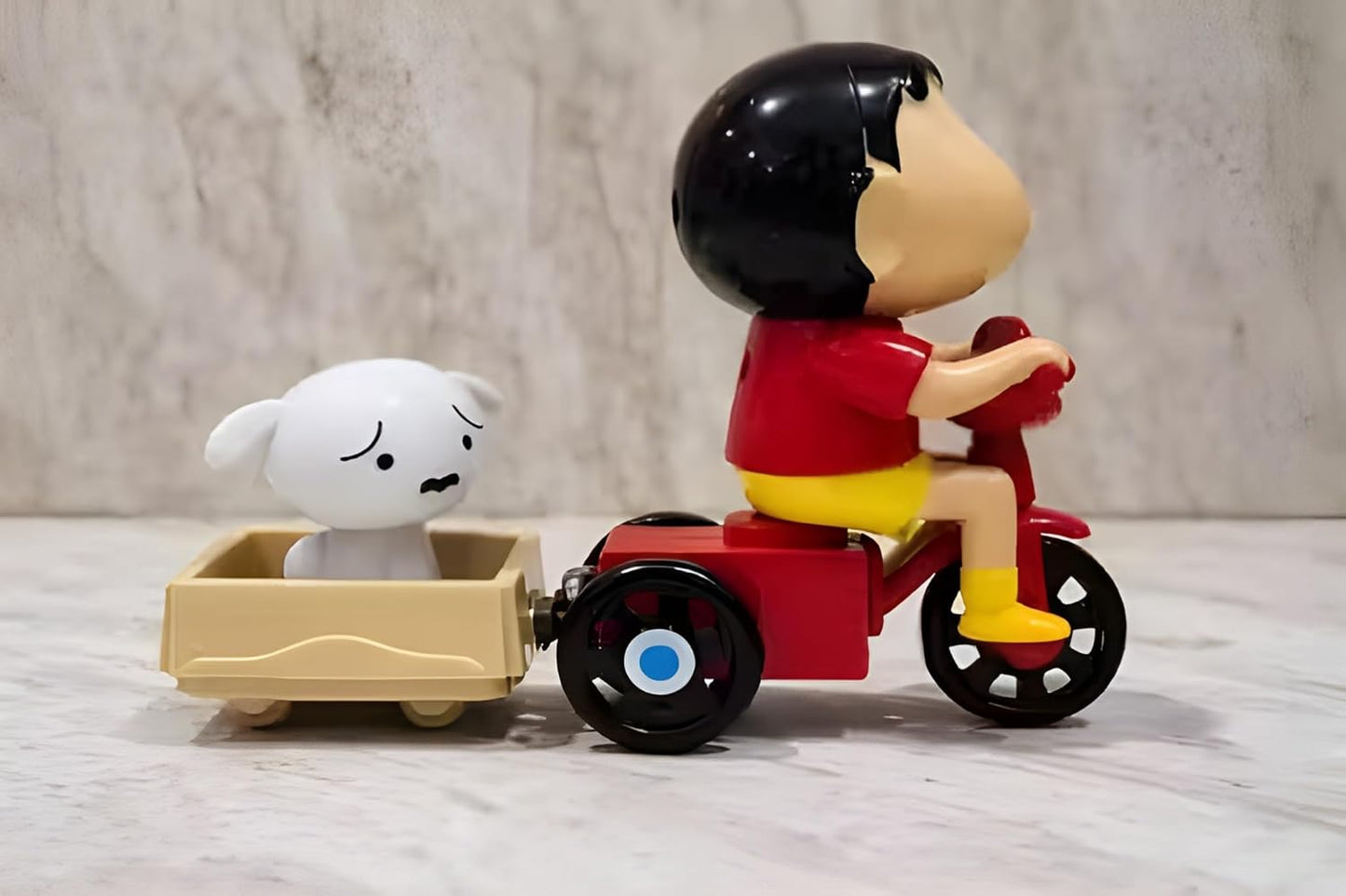 Shinchan Toy for Kids, Shinchan Shiro Action Figure Movable Toy for Babies, Key Operated Wind Up Toys for Kids (Safe for Ages 6+) (Shinchaan with Shreeo)