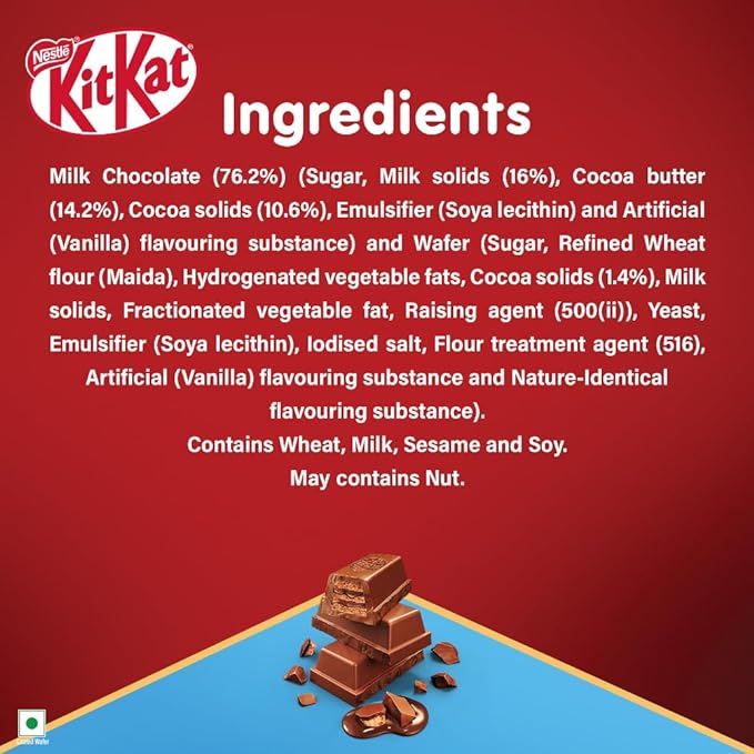 KitKat, Rich Chocolate Coated Wafer, 50g - Pack of 12, 600g, Box