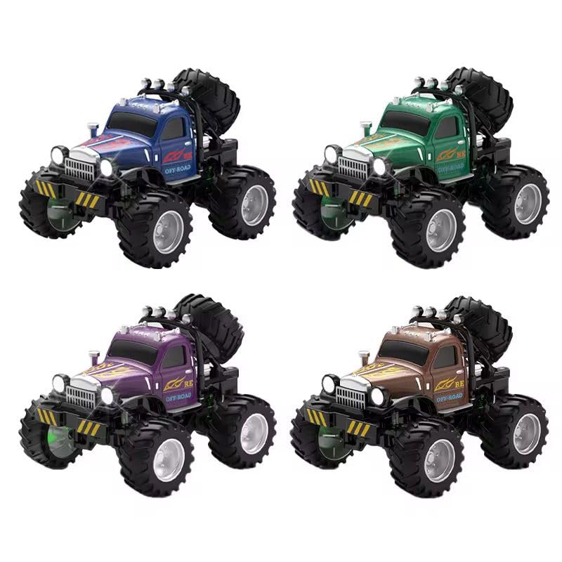 RC Monster Off-Road Truck (1:64 Scale) + Shinchan Clockwork Crawling Toy | Lights, Motion & Endless Play - Mini Action Fun RC Combo for Kids