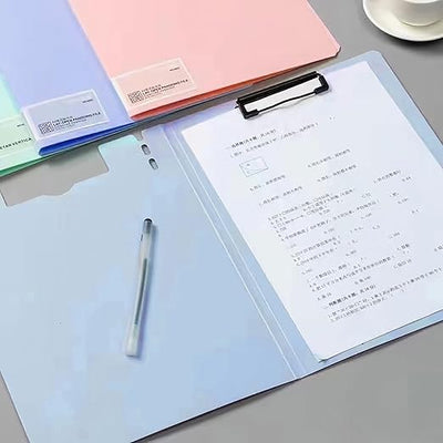 Open Pandding Files A4 Size Sheet Hard Front and Back, Hazy Blue Colour Document Organizer for School, Home & Office