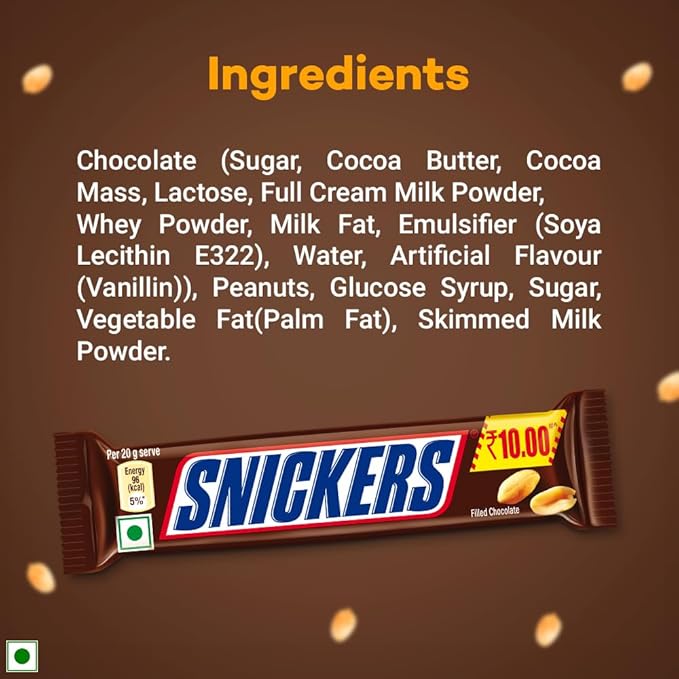 Snickers Peanut Filled Chocolate Bars 15 gms (Box)