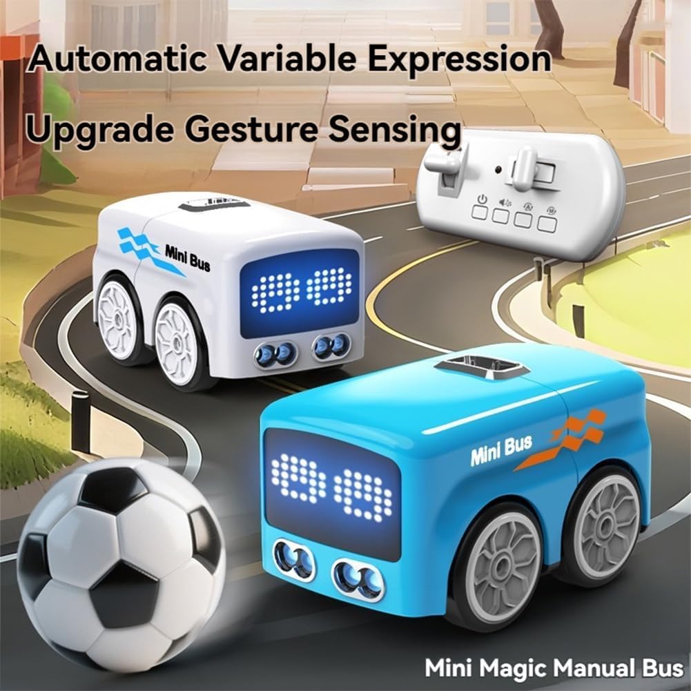 Magic Mini Bus, 2.4 GHZ Inductive Car That Follows Drawn Line, Interactive Magic Mini Bus with Gestures Follow & Escape Modes, Idea Gift for 6+ Kids Boys Girls and Adults (Random Color)