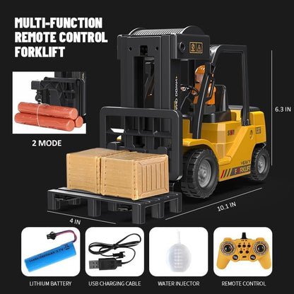 Remote Control Forklift Cranes 11 Channel 2 Mode RC Forklift Truck with Spray Sound and Lights Construction Toys 2.4Ghz 1:24 JCB