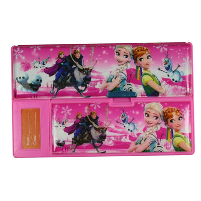 Frozen Elsa and Princess Anna Sisters Jumbo Pencil Box for Girls (Pink)