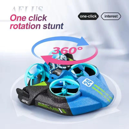 TriRider 3-in-1 RC Flying Car Toy | Air, Land & Water Remote Control Vehicle | RC Car + Boat + Jet Plane | Rechargeable | All-Terrain Adventure Toy for Kids & Boys (6+ Years) DRONE