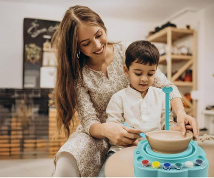 Ceramic Painting Kit with Electric Pottery Table, Ages 6+, Includes Paints and Brushes, Creative Art Toy