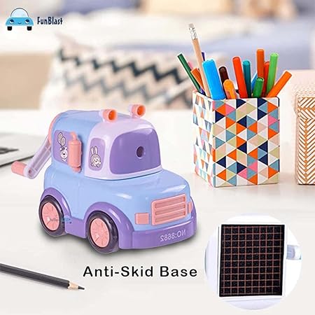 Car Shaped Pencil Sharpener with Moving Wheels, Table Sharpener Machine