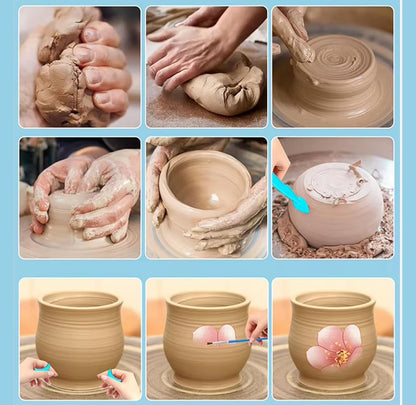 Ceramic Painting Kit with Electric Pottery Table, Ages 6+, Includes Paints and Brushes, Creative Art Toy