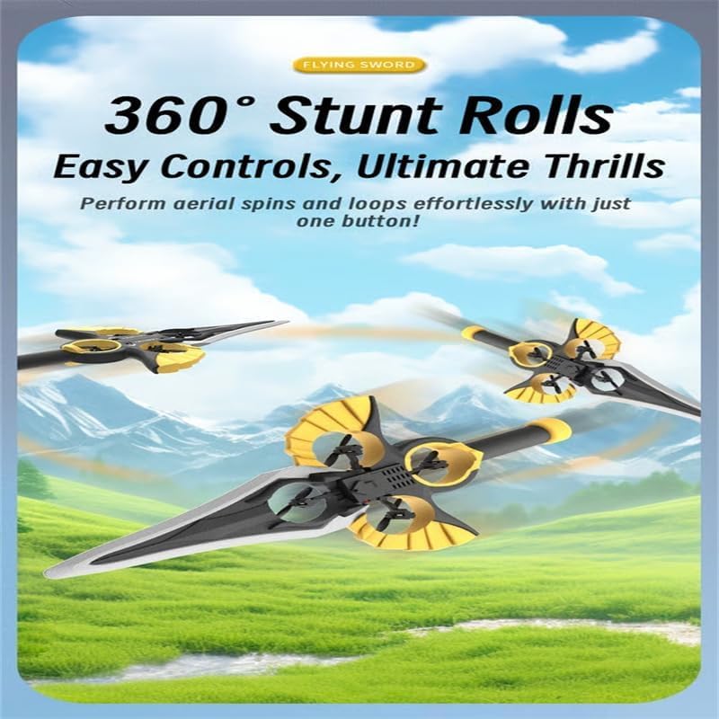 Flying Sword RC Drone for Kids & Adults -  Remote Control, 3-Speed Glider with 360° Flip, Double Battery,Easy to Fly Toy Gift