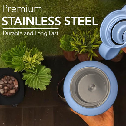 Melbify 3-in-1 Flask with Storage Bowls| Vacuum Flask |Melbiflask Water Bottle | Thermosteel Insulated Flask | 1 Litre | Hot&Cold Water,Coffee,Tea,Milk,Soup|Best Flask for Babies,Office&Travel