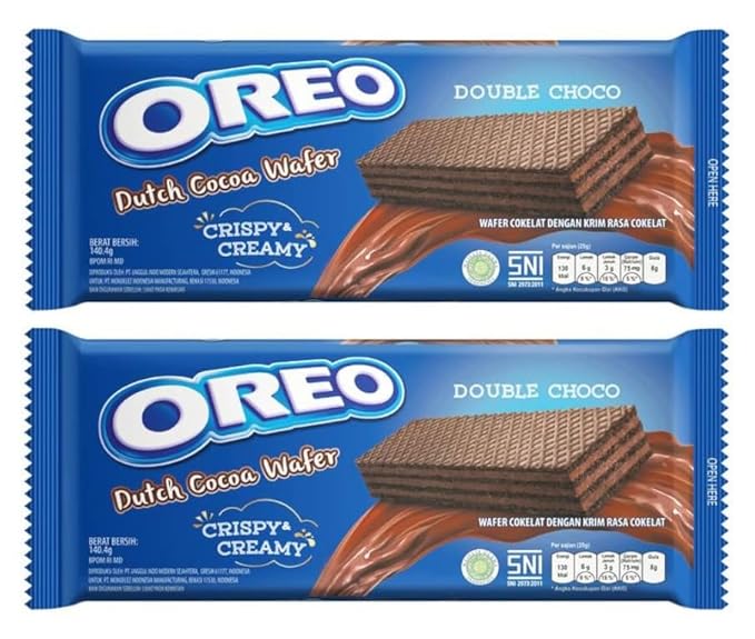 Oreo Dutch Wafer Rolls (Double Choco) - 140G (pack of 2)