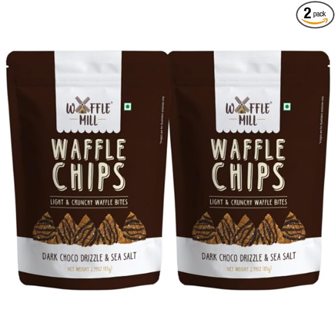 Waffle Mill - Waffle Chips  DARK Choco Drizzle Pack - 170Gm