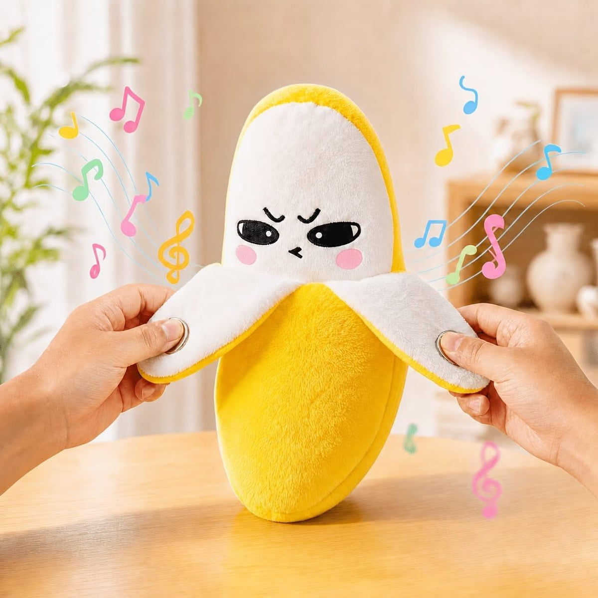 Banana Piano Toy Plush Musical Toy for Kids, Funny Interactive Banana Shape Soft Toy with Button Press Play Feature, for Children