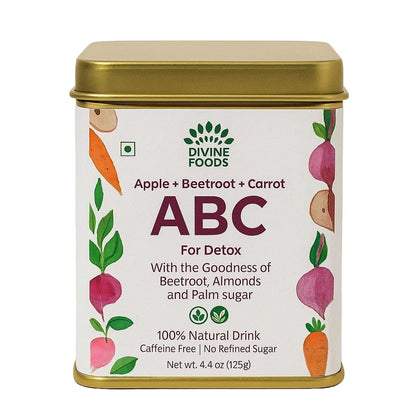 The Divine Foods ABC Latte Mix | Apple, Beetroot, Carrot | No Preservatives | No Refined Sugar | Ready-to-Mix | Added Native Indian Herbs | (125gms)