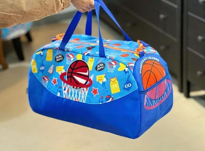 Slam Dunk Basketball-Themed Duffle Gym Bag – Perfect for Active Kids