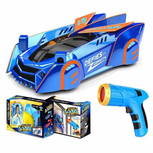 GravityRacer™ Wall Climbing RC Car Laser-Guided Anti-Gravity Car with LED Lights & 360° Stunts for Kids