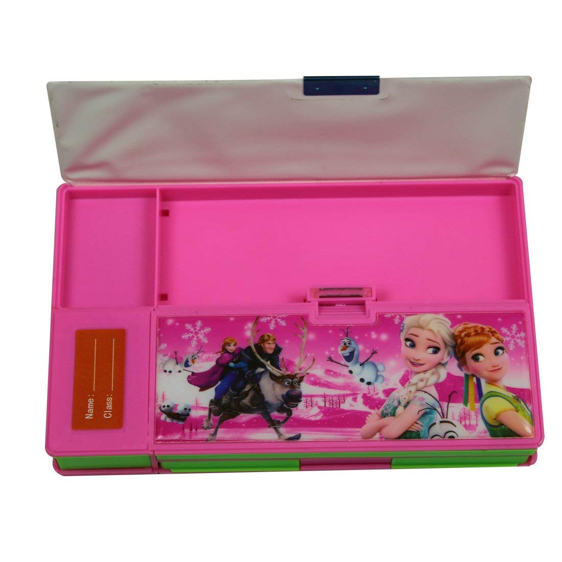 Frozen Elsa and Princess Anna Sisters Jumbo Pencil Box for Girls (Pink)