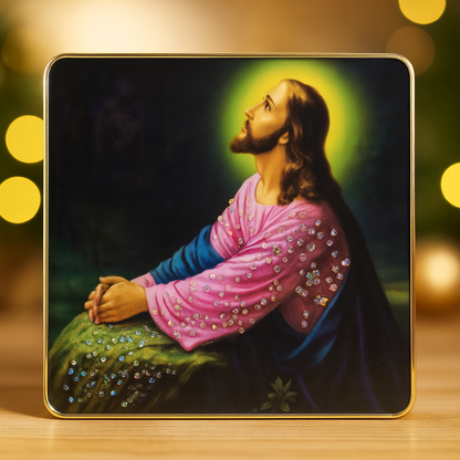 Christmas Spirit Gift Combo – Jesus Crystal Frame + Girls Christmas Hair Set + Floating Snow Block