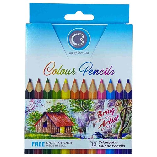 C3 Triangular Color Pencils (1Pkt/12Shades)