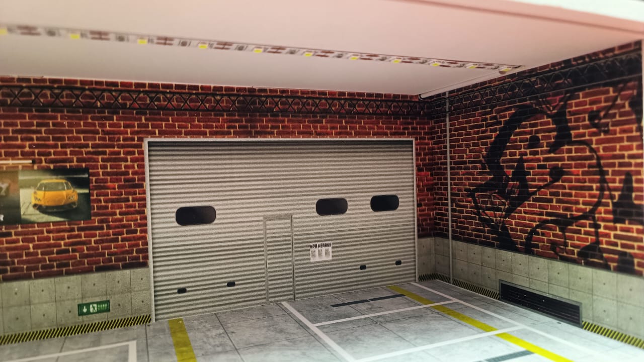 Car Garage Display Case with Door & LED Lights – Dustproof Storage for Model Cars (1:64 Scale)