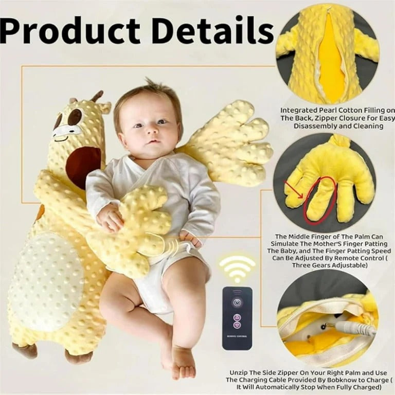 Electric Soothing Baby Hug Pillow – Automatic Gentle Patting Sleep Lounger with Remote Control