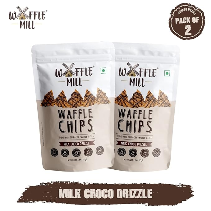 Waffle Mill - Waffle Chips - Milk Choco Drizzle - Pack - 170Gm