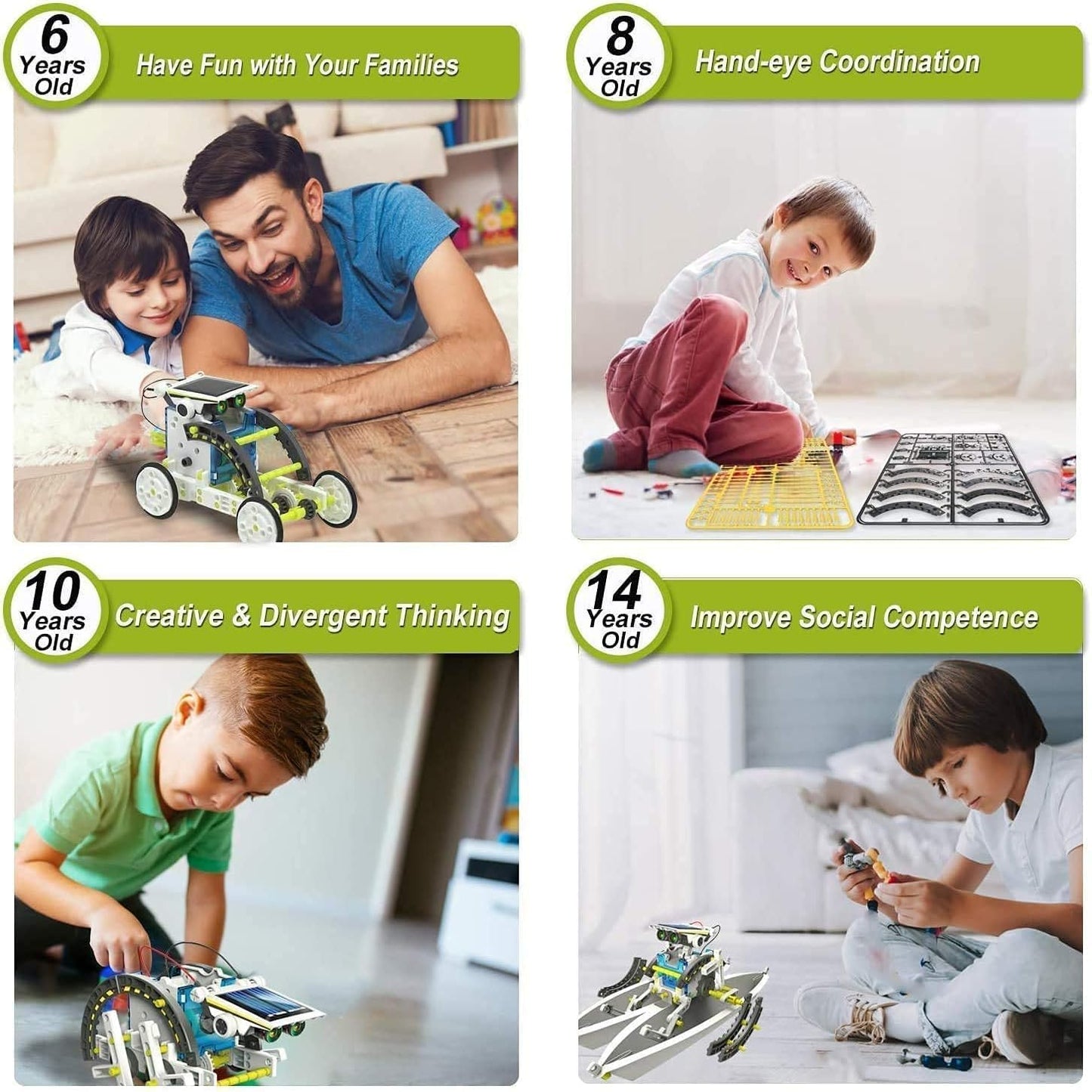 13 in 1 Solar Robot Kit Learning Educational Kids Station, Robot Toy Game Toy for Kids