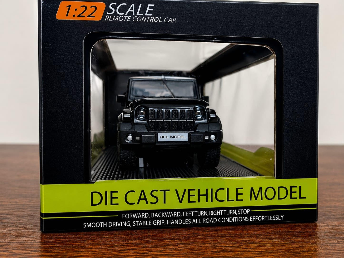 1:22 Scale Remote Control Die-Cast SUV Jeep with LED Lights, Smoke & Rechargeable Battery – 2.4GHz Off-Road RC Toy Vehicle for Kids (Black)
