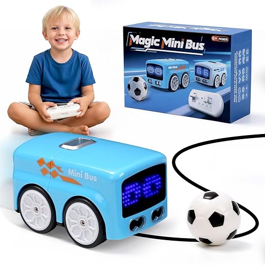 Magic Mini Bus, 2.4 GHZ Inductive Car That Follows Drawn Line, Interactive Magic Mini Bus with Gestures Follow & Escape Modes, Idea Gift for 6+ Kids Boys Girls and Adults (Random Color)