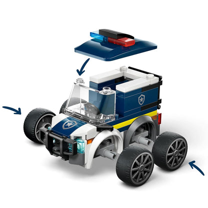 LEGO City Rides – Police Truck - Mini Car Toy Building Kit with Police Officer Minifigure - 60481