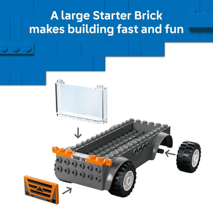 LEGO City Motorcycle Transporter Building Toy for Boys & Girls - Pretend Play Set for Preschool Kids, Ages 4+ - Flatbed Truck Toy W/2 Toy Motorcycles & 2 Minifigures - Gift Idea for Birthdays - 60491