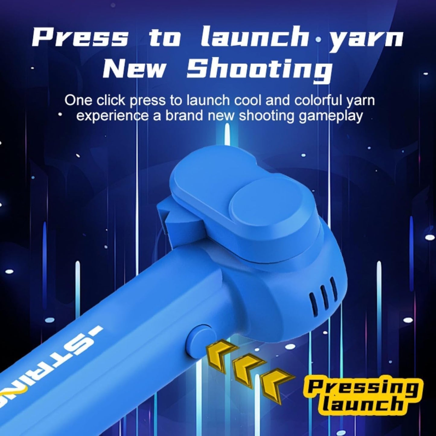 Rope Thruster Shooter Toy for Kids with Glow Rope Launcher - Handheld Zip String Gun with Propeller Mechanism, Rope Shooting Game Toy for Boys Girls Indoor Outdoor Play