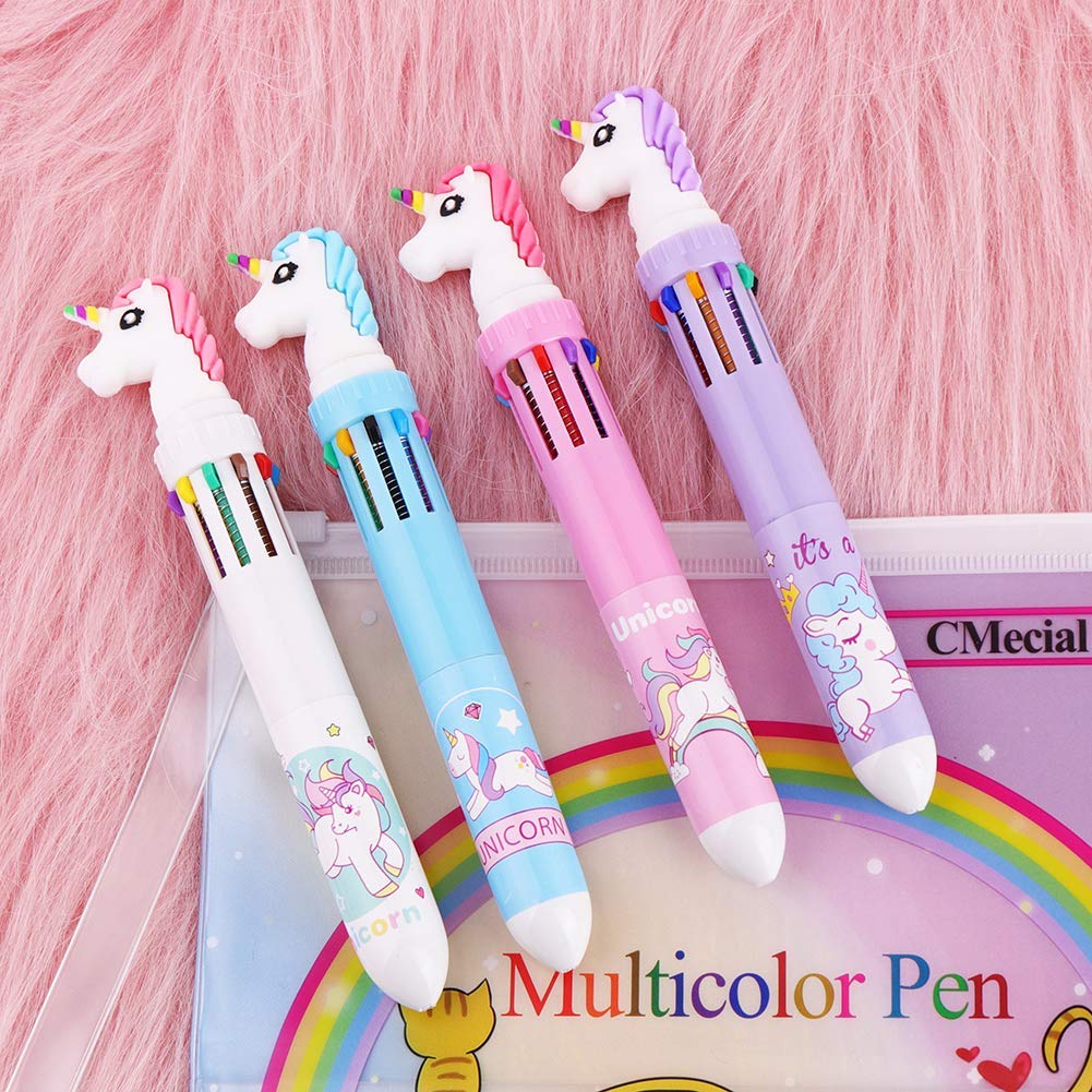 10-Color Pen with Unicorn Design ( PACK OF 2 )