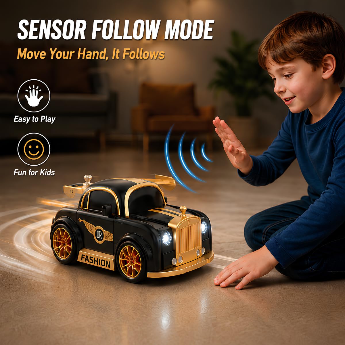 2.4G Multifunctional Mini Drift Remote Control Car, RC Drift Car for Kids with Sensor Follow, 360° Drift, LED Lights & Rechargeable Battery, Magnetic Modular Design, Toy Gift for Boys Girls