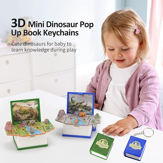 3D Pop Up Dinosaur World Keychain - Ancient Adventure