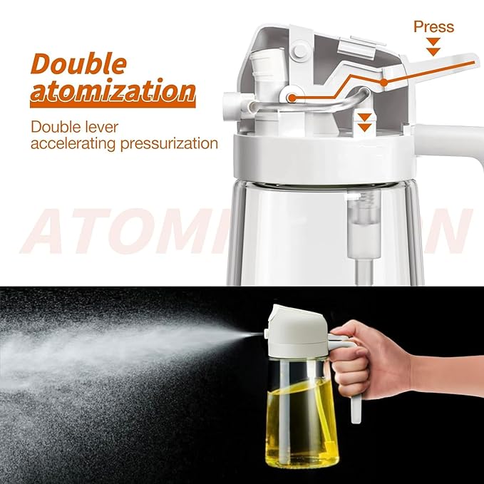 2 In 1 Oil Dispenser Oil Spray Bottle 500ML For Cooking