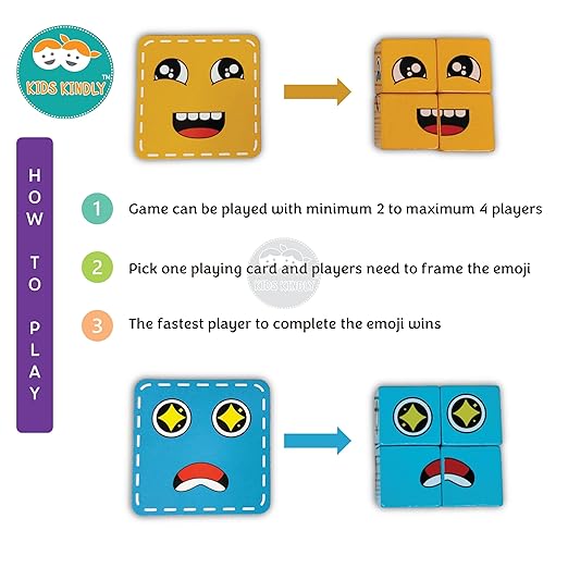 Wooden Face Cube Change Puzzle for Kids