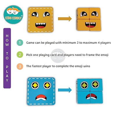 Wooden Face Cube Change Puzzle for Kids