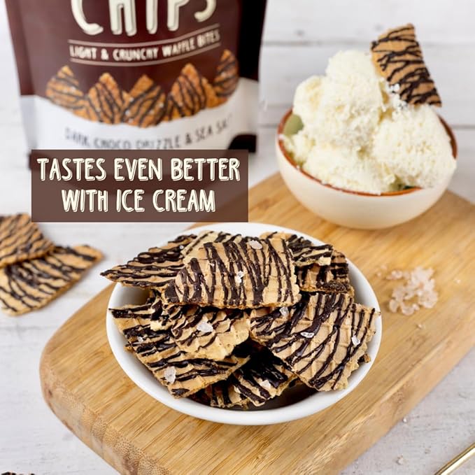 Waffle Mill - Waffle Chips  DARK Choco Drizzle Pack - 170Gm