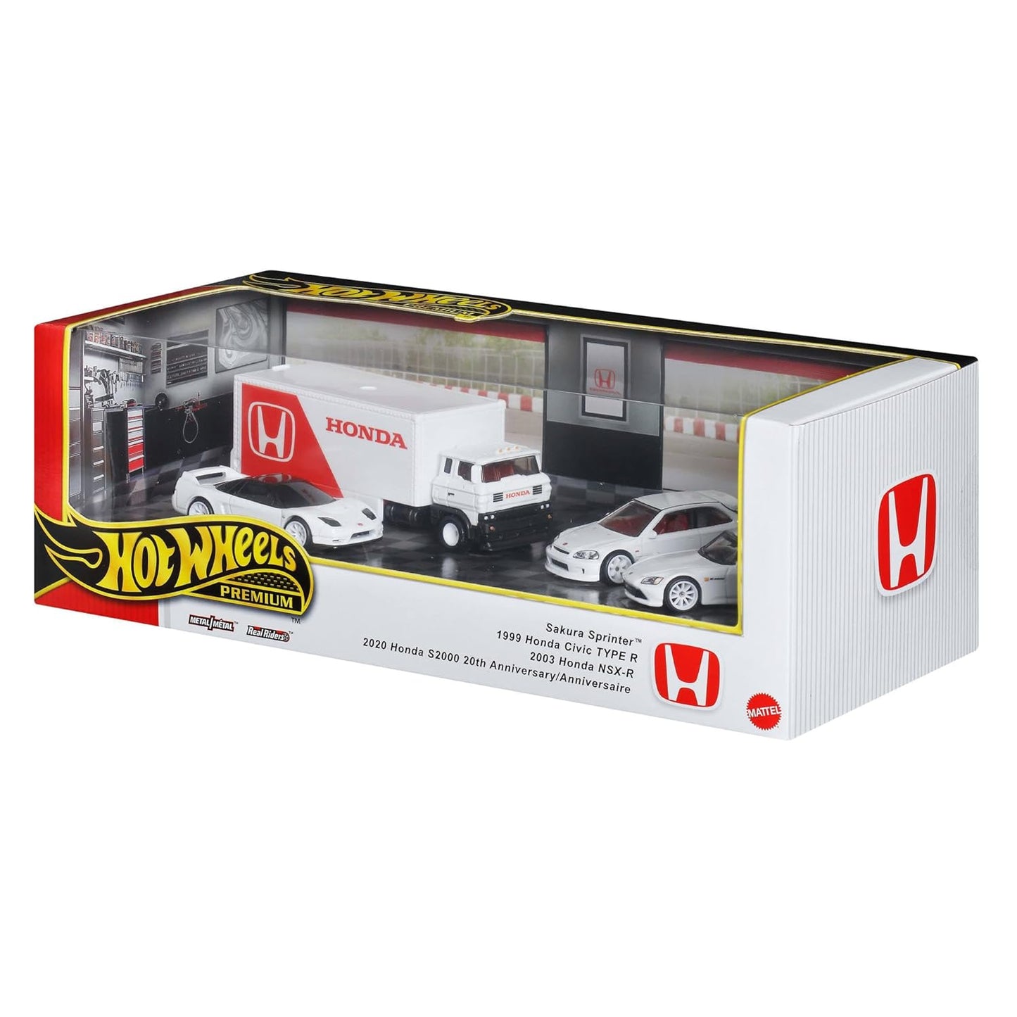 Hot Wheels® Premium Collector Display Sets, 3 1:64 Scale Cars & 1 1:64 Scale Team Transport Vehicle, Metal/Metal™ Chassis & Real Riders™ Tires