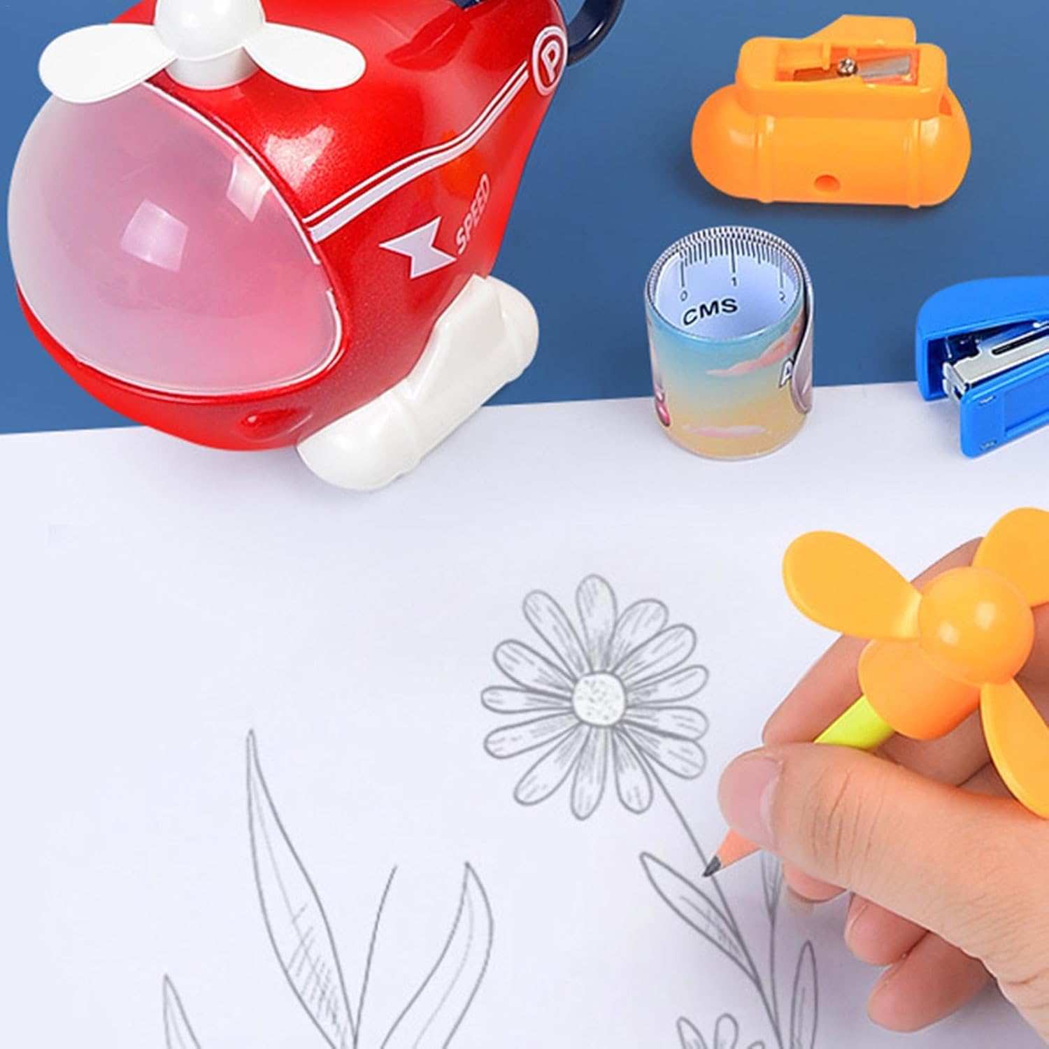 6-in-1 Helicopter Stationery Set - Fun and Functional for Kids