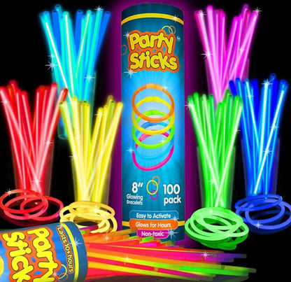 Neon Glow Party Bands with Connectors Glow in the Dark Bracelets for Parties & Events (100 PCS) party