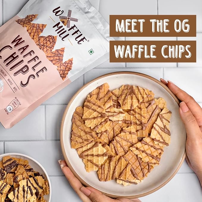 Waffle Mill - Waffle Chips - Milk Choco Drizzle - Pack - 170Gm