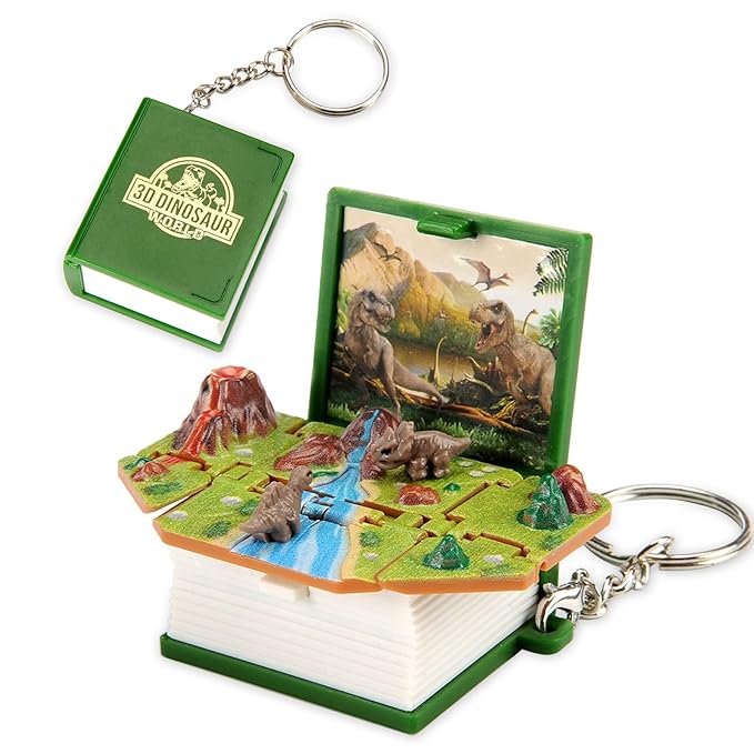 3D Pop Up Dinosaur World Keychain - Ancient Adventure