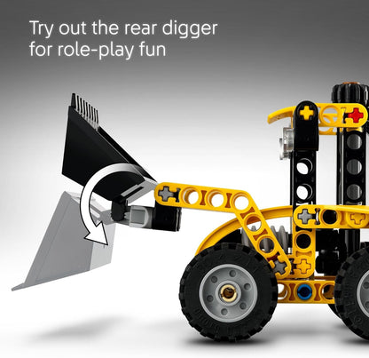 LEGO Technic Backhoe Loader Construction Toy - Building Toy Set for Boys and Girls, Ages 7+ - Educational Gift Idea for Kids Birthday with Usable Back Digger, Scoop, & Outriggers -