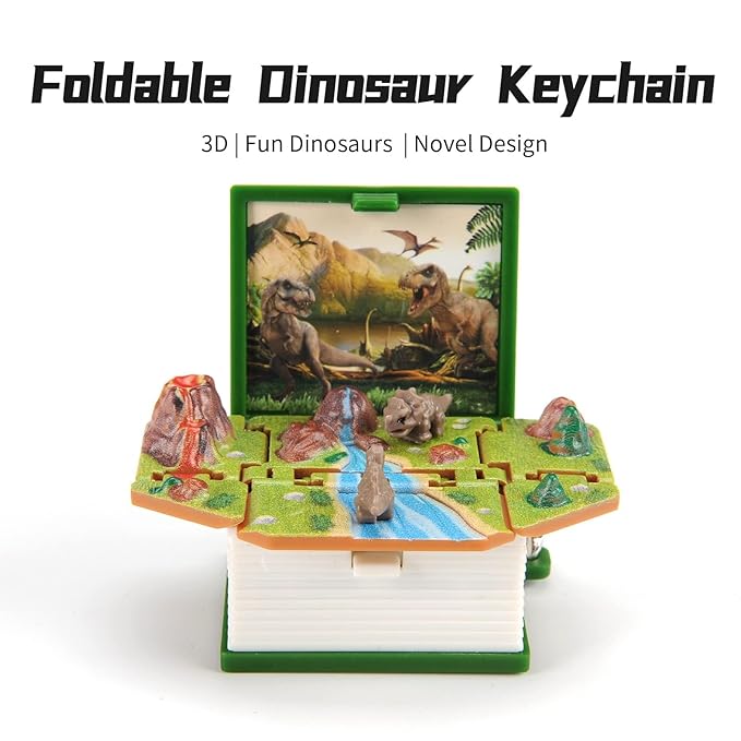 3D Pop Up Dinosaur World Keychain - Ancient Adventure