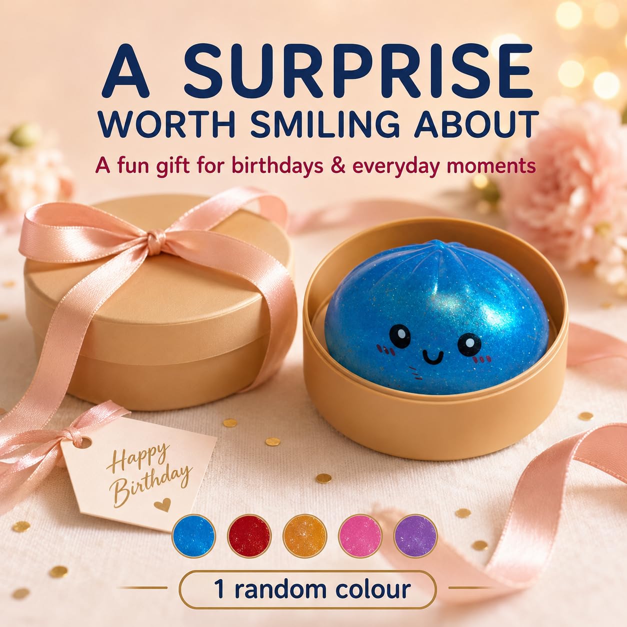 Squishy Ball |Squishy Mystery Box | Cute Big Stress Ball | Fidget Sensory Toy for Adults Anxiety Relief | (PC of 1 Multi - Colour)